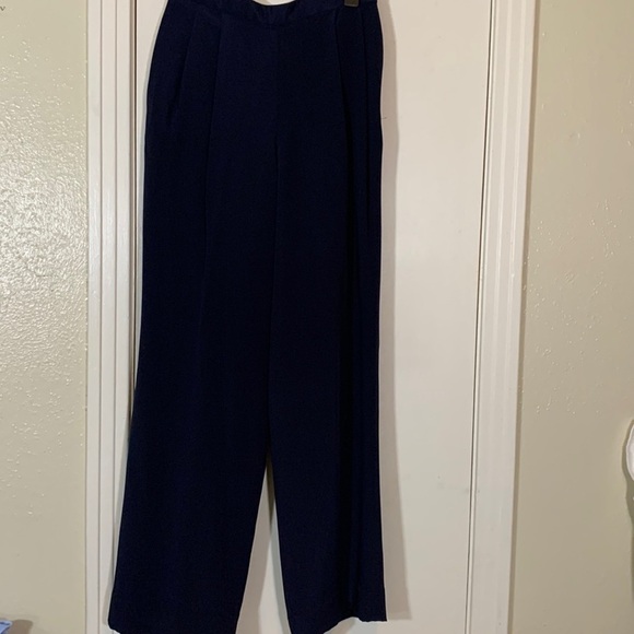 Carlisle Sport Pants - Carlisle Sport 100% Silk High Waisted Wide Leg Pants, 8